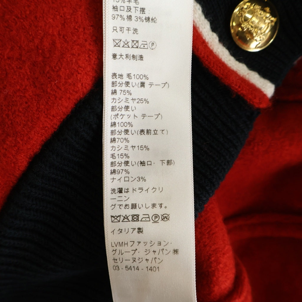CELINE(セリーヌ) 19AW TEDDY CARDIGAN テディ ナポレオン コットンウール カーディガン レッド/ネイビー 2A119370D