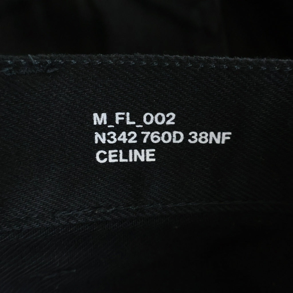 CELINE(セリーヌ) 20SS DYLAN JEANS ディランジーンズ ブロークンツイルコットン 5ポケット ジップフライ フレアデニム ブラック レディース 2N342760D