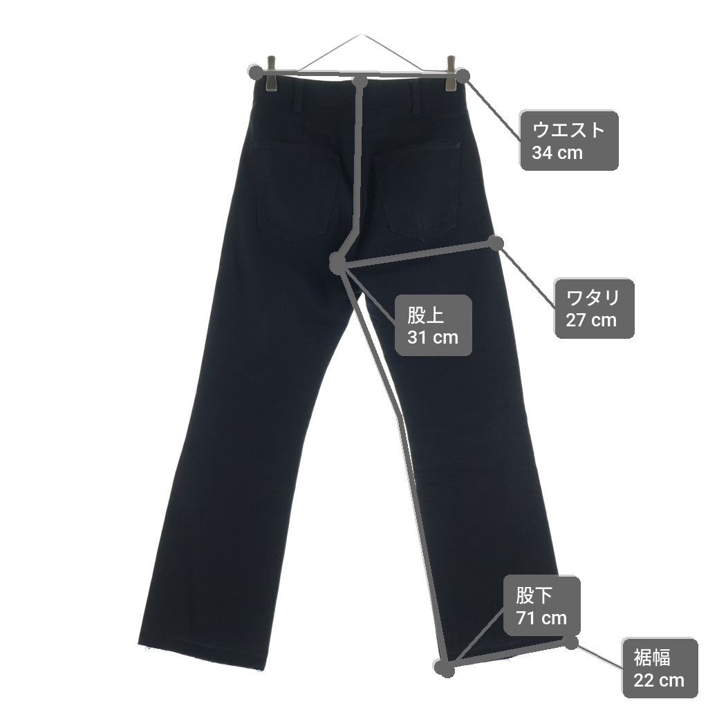 CELINE(セリーヌ) 20SS DYLAN JEANS ディランジーンズ ブロークンツイルコットン 5ポケット ジップフライ フレアデニム ブラック レディース 2N342760D