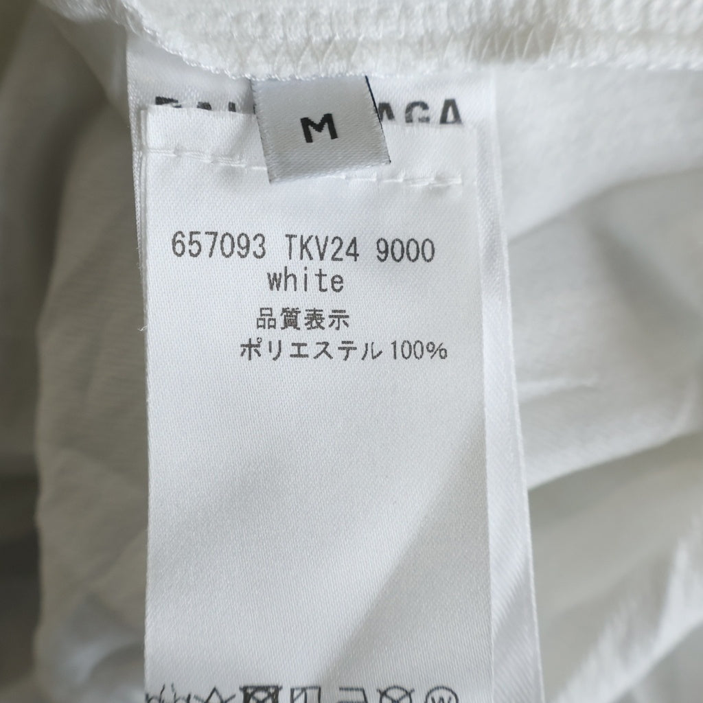 BALENCIAGA(バレンシアガ) ポリエステル ロゴエンブロイダリー スポーツ クルーネック長袖Tシャツ カットソー ホワイト 657093 TKV24