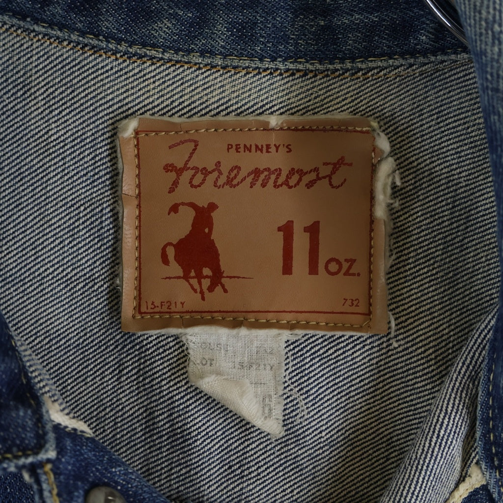 Foremost Vintage(フォアモースト ヴィンテージ) 50S VINTAGE J.C PENNY 15-F21Y ヴィンテージ 1stタイプ デニムジャケット Gジャン インディゴ