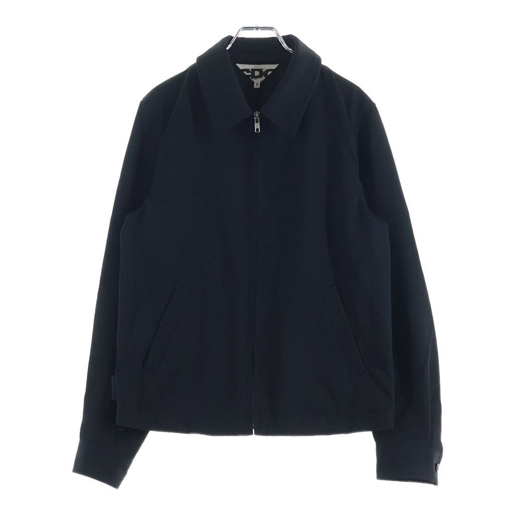 COMME des GARCONS CDG(コムデギャルソン シーディージー) AD2025 Wool Gabardine Jacket ウールギャバジン ジップアップジャケット ブラック SZ-J042