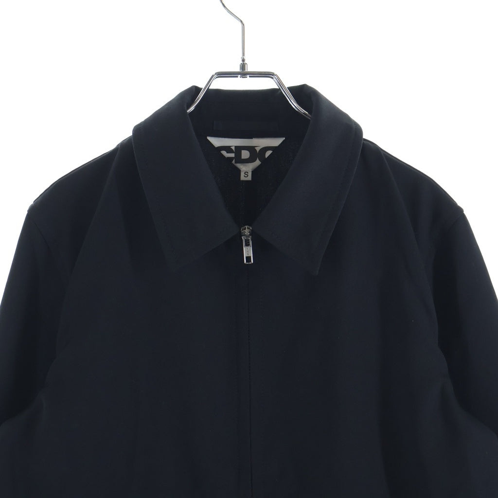 COMME des GARCONS CDG(コムデギャルソン シーディージー) AD2025 Wool Gabardine Jacket ウールギャバジン ジップアップジャケット ブラック SZ-J042