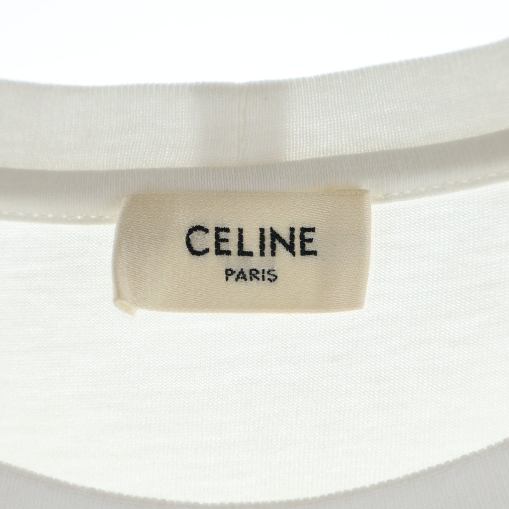 CELINE(セリーヌ) Classic T-Shirt クラシック フロントロゴプリント クルーネック半袖Tシャツ カットソー ホワイト 2X308916G