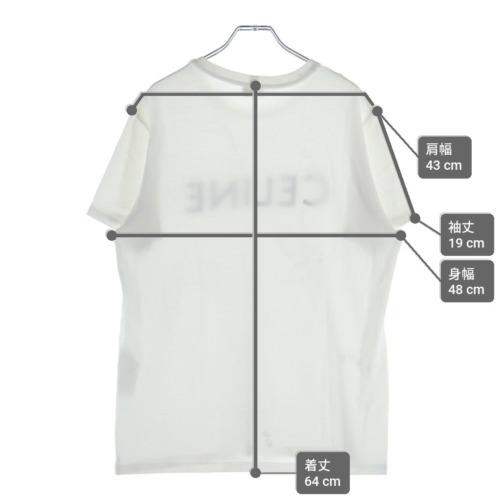 CELINE(セリーヌ) Classic T-Shirt クラシック フロントロゴプリント クルーネック半袖Tシャツ カットソー ホワイト 2X308916G