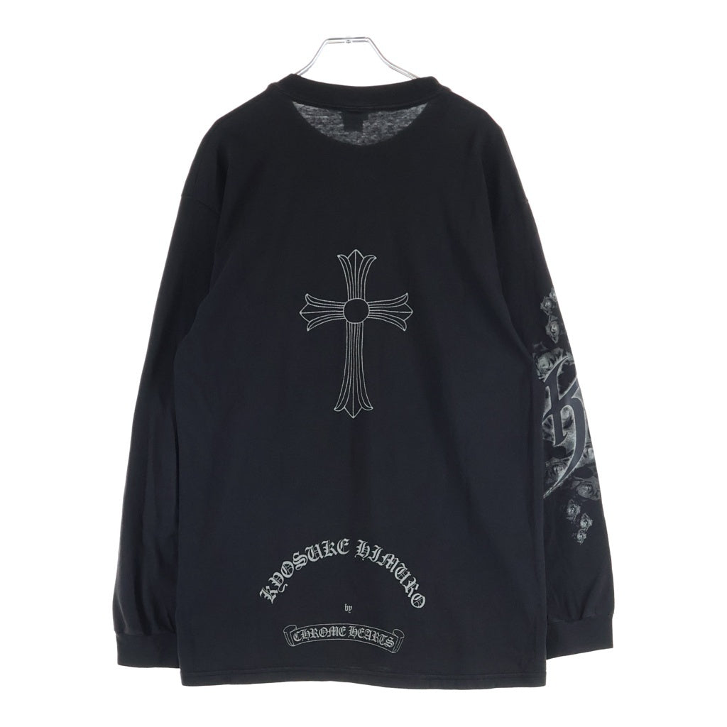 CHROME HEARTS(クロムハーツ) ×KYOSUKE HIMURO OLD L/S Tee 氷室京介 オールド バッグCHクロス アームロゴ ポケット ロングスリーブTシャツ 長袖カットソー ブラック