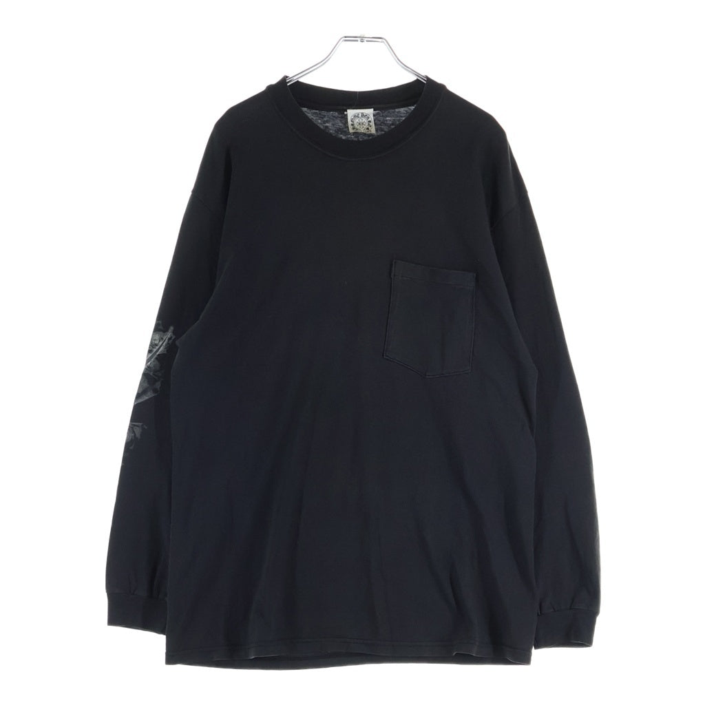 CHROME HEARTS(クロムハーツ) ×KYOSUKE HIMURO OLD L/S Tee 氷室京介 オールド バッグCHクロス アームロゴ ポケット ロングスリーブTシャツ 長袖カットソー ブラック