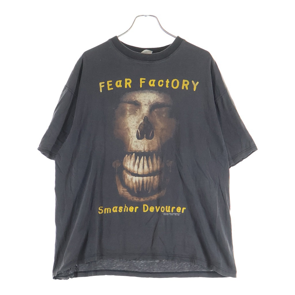 VINTAGE(ヴィンテージ) 90S FEAR FACTORY 1998 フィアファクトリー スマッシャーディヴァウアラー 両面プリント クルーネック 半袖Tシャツ カットソー ブラック