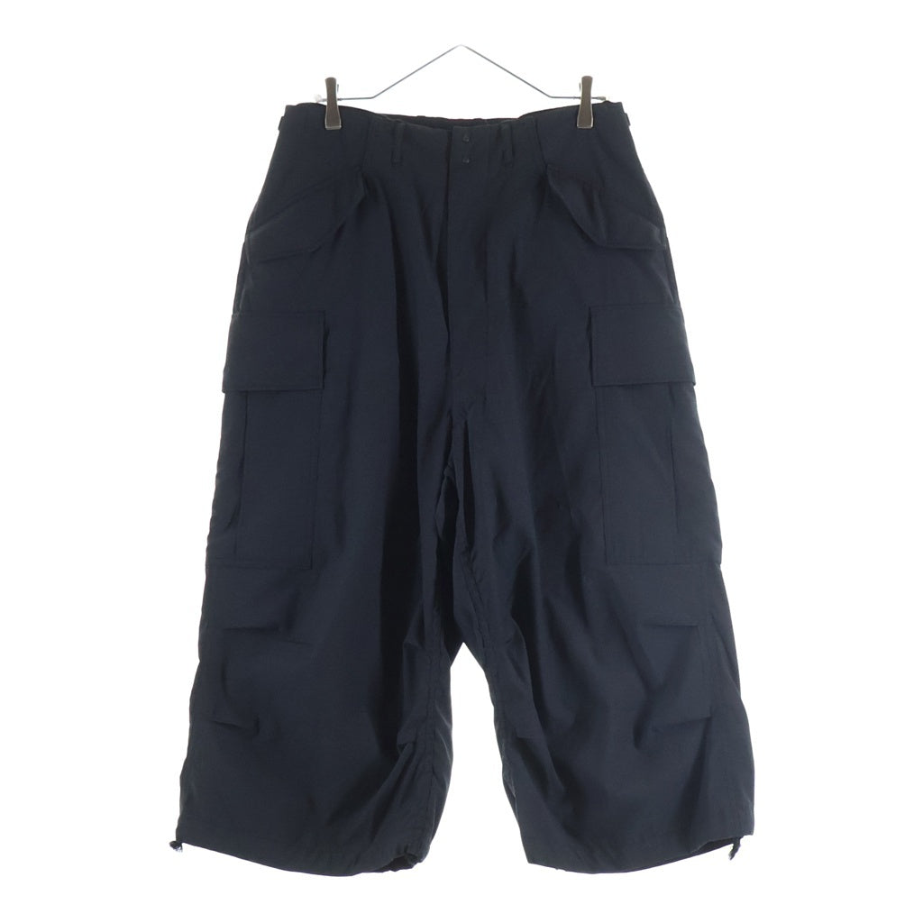 NO BRAND(ノーブランド) SOUMO ソウモ CARGO TROUSERS テトロン カーゴ クロップドパンツ ブラック 10-SP-003-EC