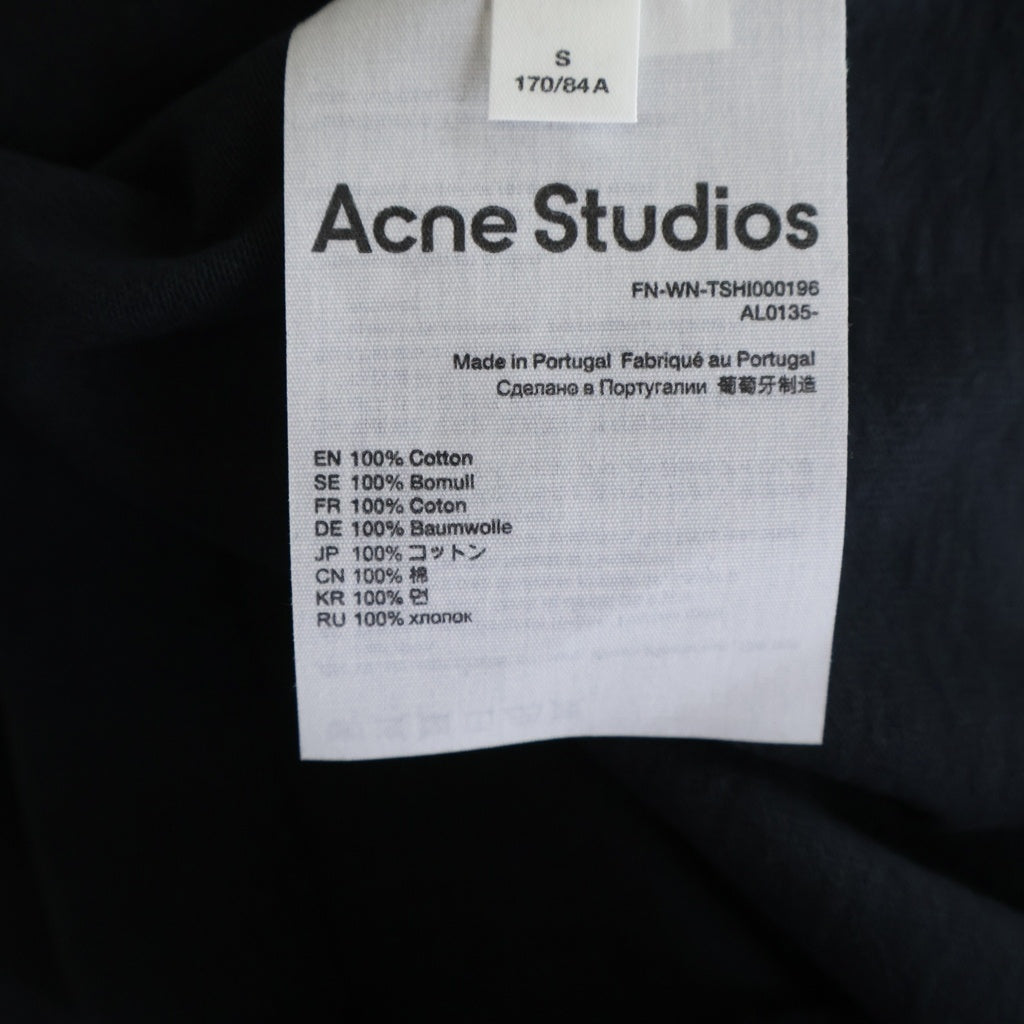 Acne Studios(アクネ ストゥディオズ) SHORT SLEEVE T-SHIRT ロゴプリント レギュラーフィット ショートスリーブ クルーネック半袖Tシャツカットソー ブラック AL0135 FN-WN-TSHI000196 レディース