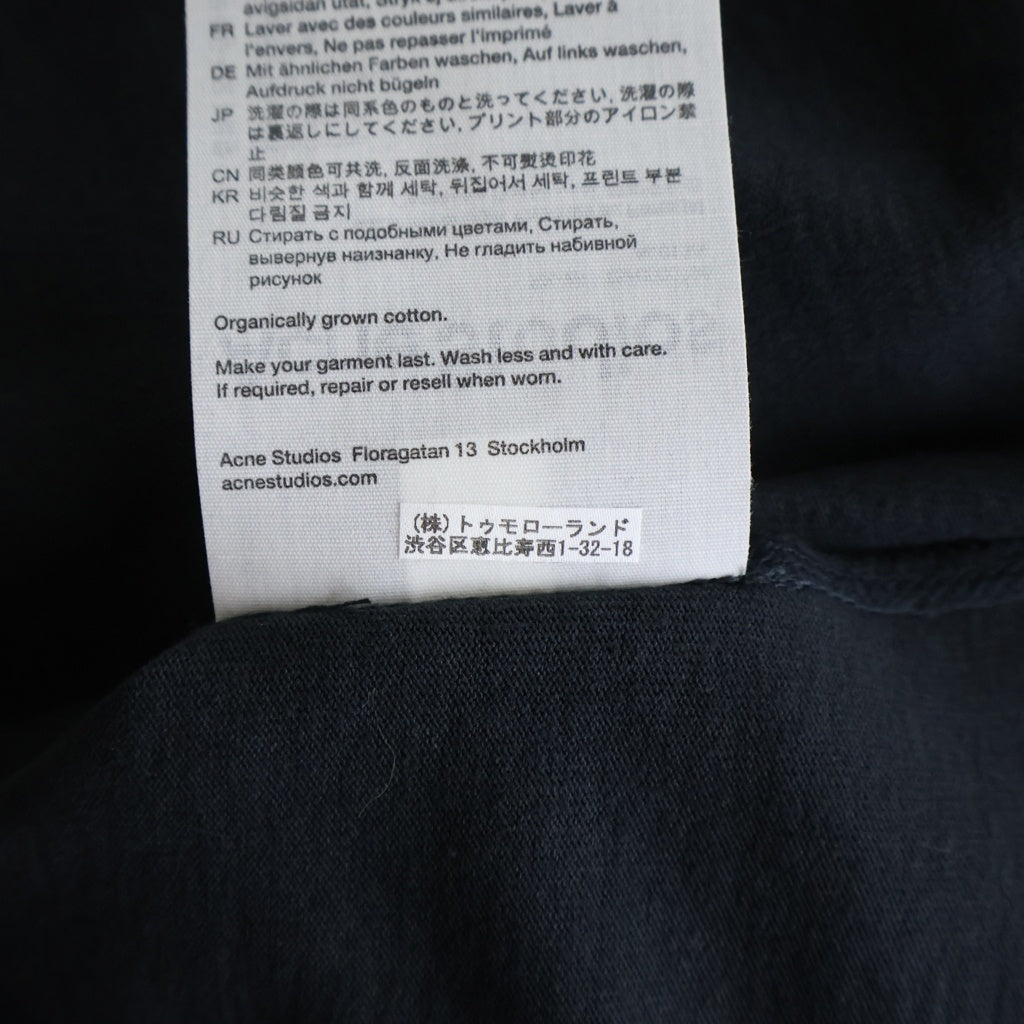 Acne Studios(アクネ ストゥディオズ) SHORT SLEEVE T-SHIRT ロゴプリント レギュラーフィット ショートスリーブ クルーネック半袖Tシャツカットソー ブラック AL0135 FN-WN-TSHI000196 レディース
