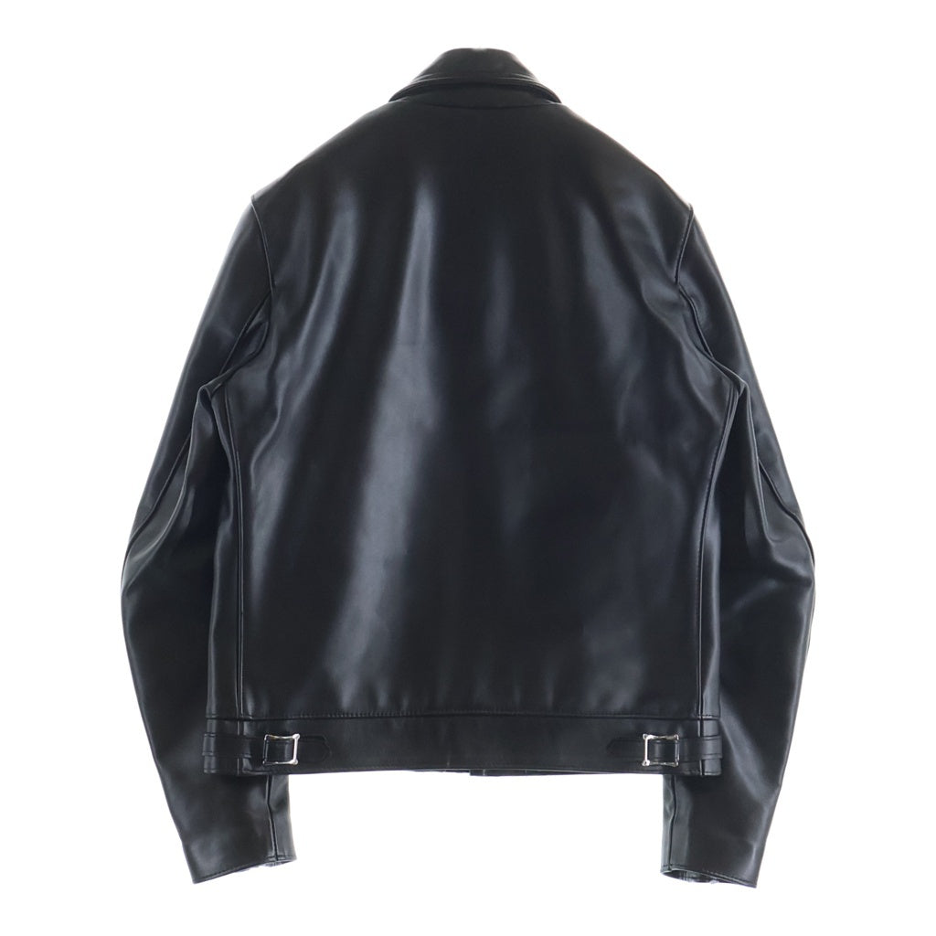 Lewis Leathers(ルイスレザー) DOMINATOR HORSE HIDE ドミネーター タイトフィット オールブラックニットナイロン ホースハイド シングルライダースジャケット ブラック