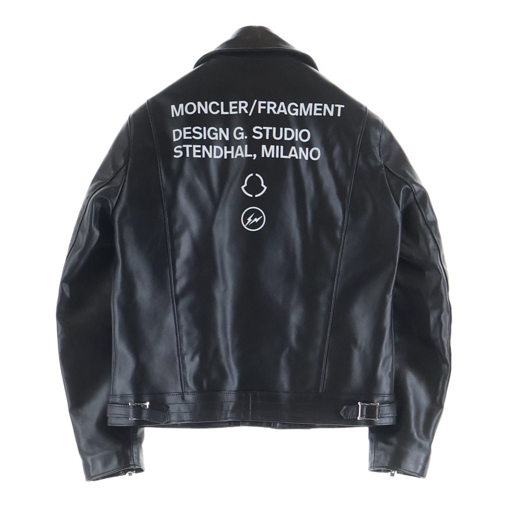 MONCLER GENIUS(モンクレール ジーニアス) 21AW ×LEWIS LEATHERS DWAYNE CYCLONE ルイスレザー サイクロン ホースハイド ダブルライダース レザージャケット ブラック G209U1A00022