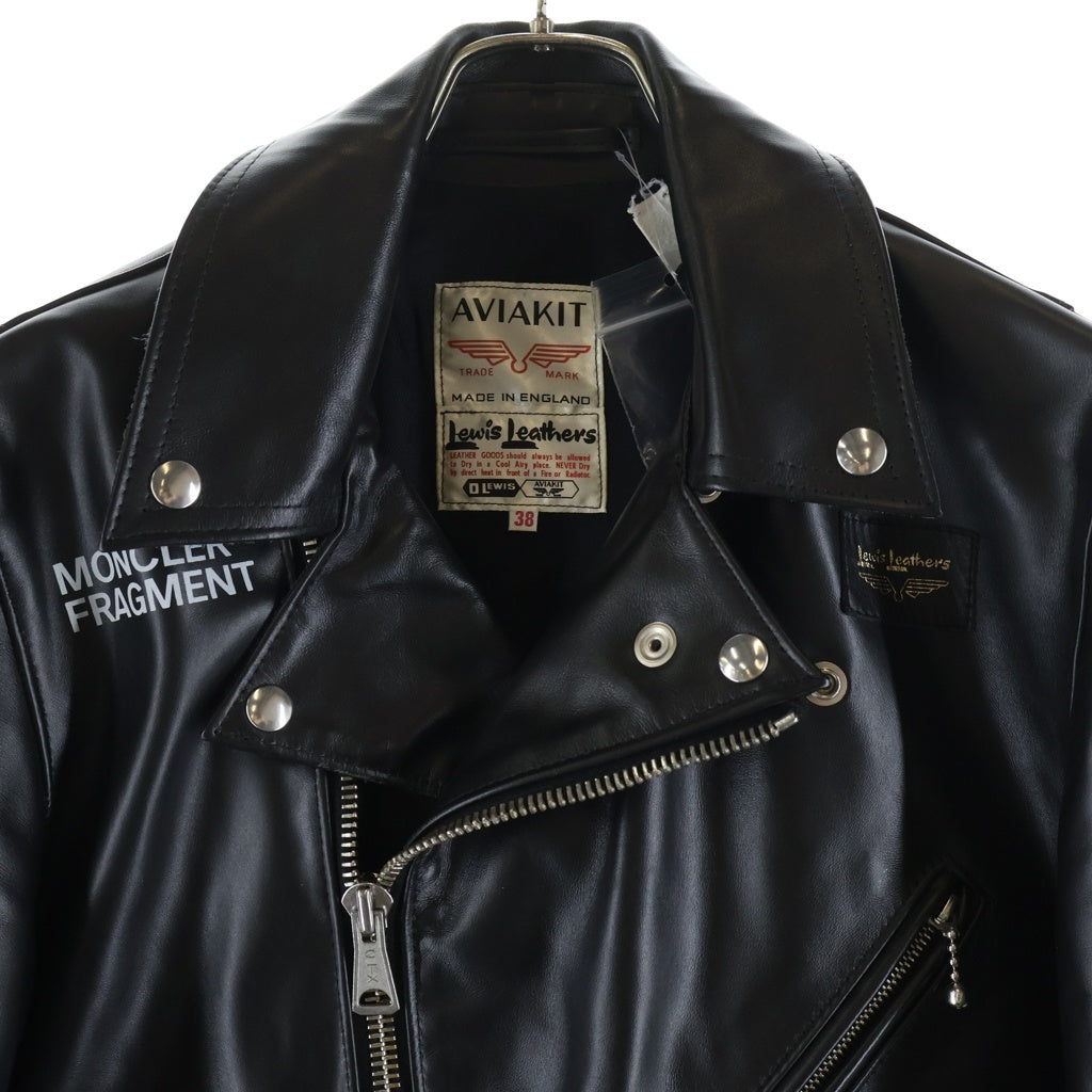 MONCLER GENIUS(モンクレール ジーニアス) 21AW ×LEWIS LEATHERS DWAYNE CYCLONE ルイスレザー サイクロン ホースハイド ダブルライダース レザージャケット ブラック G209U1A00022
