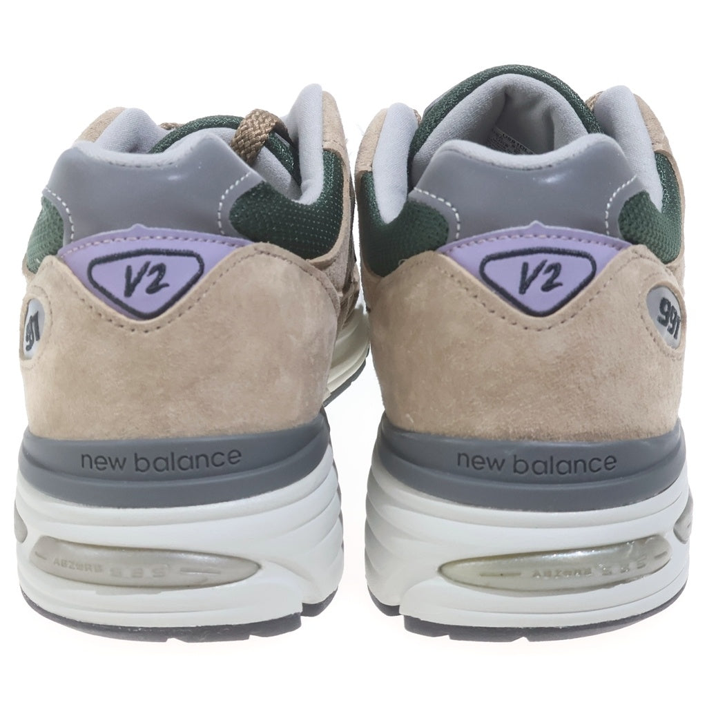 New Balance(ニューバランス) U991DL2 UK製 スエード メッシュ ローカットスニーカー ブラウン/グリーン US9.5/27.5cm