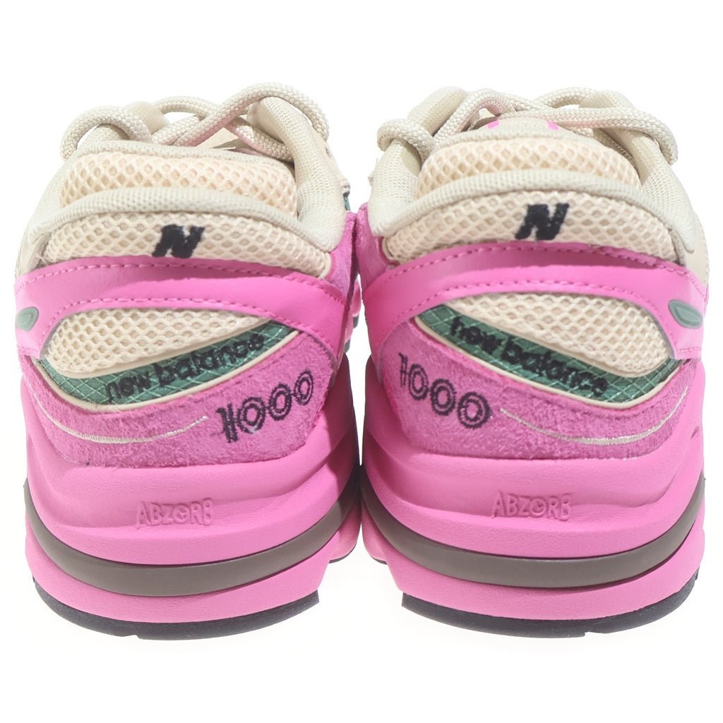 New Balance(ニューバランス) M1000MC スエード メッシュ ローカットスニーカー ピンク/ベージュ US9/27cm