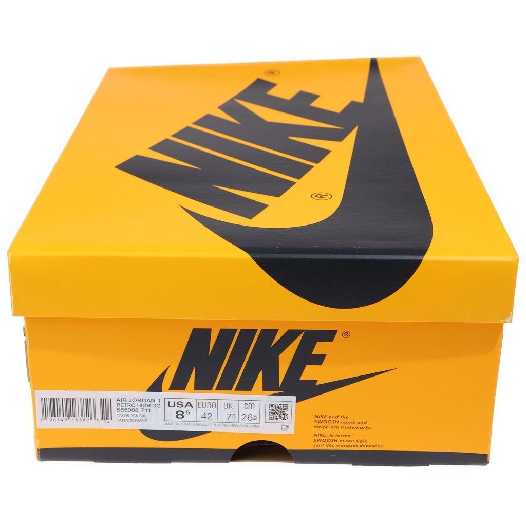 NIKE(ナイキ) AIR JORDAN 1 RETRO HIGH OG TAXI エアジョーダン 1 レトロ タクシー ハイカットスニーカー イエロー/ブラック US8.5/26.5cm 555088-711