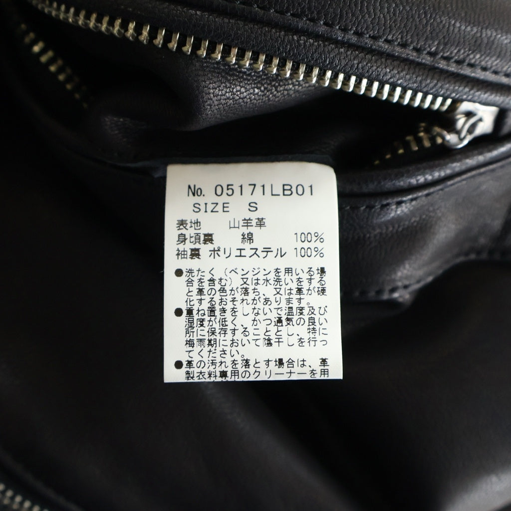 HYSTERIC GLAMOUR(ヒステリックグラマー) 17SS ゴートレザー スタッズ ダブルライダースジャケット レディース ブラック