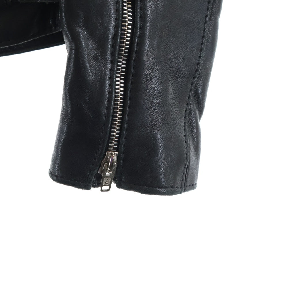 HYSTERIC GLAMOUR(ヒステリックグラマー) 15SS ×LEWIS LEATHERS LIGHTNING ルイスレザー ライトニング ロゴスタッズパッチ レザー ダブルライダースジャケット ブラック 0151LB01