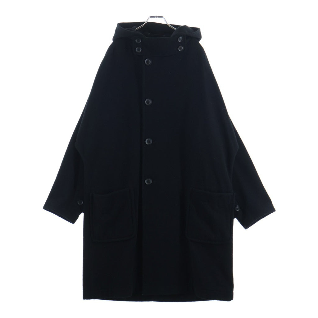 Yohji Yamamoto POUR HOMME(ヨウジヤマモト プールオム) 19AW 4B ウール ダブルフーデッドコート ブラック HC-C12-108