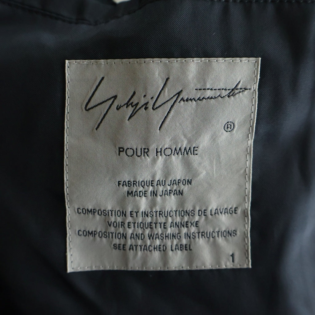 Yohji Yamamoto POUR HOMME(ヨウジヤマモト プールオム) 19AW 4B ウール ダブルフーデッドコート ブラック HC-C12-108