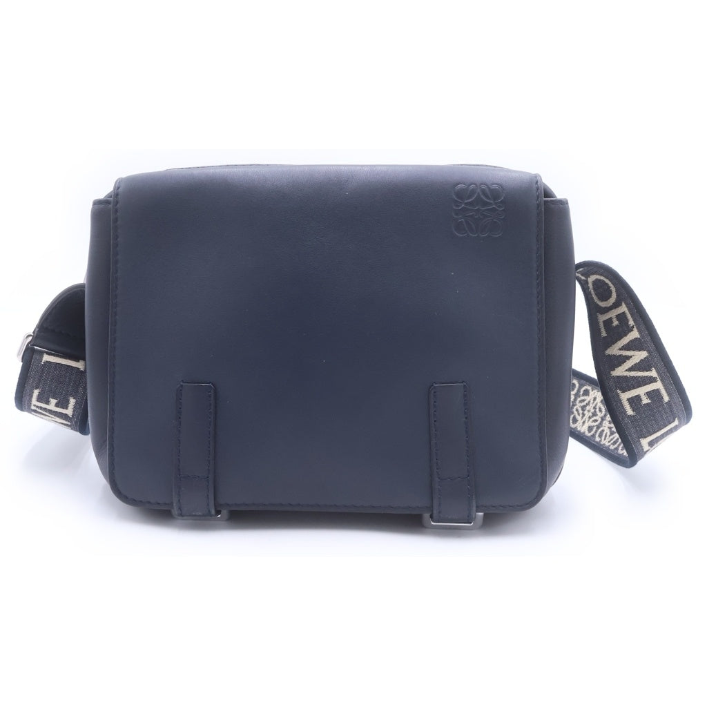 LOEWE(ロエベ) MILITARY MESSENGER XS ミリタリーメッセンジャー レザー ロゴショルダー バッグ ネイビー 553A72X21 652219 レディース