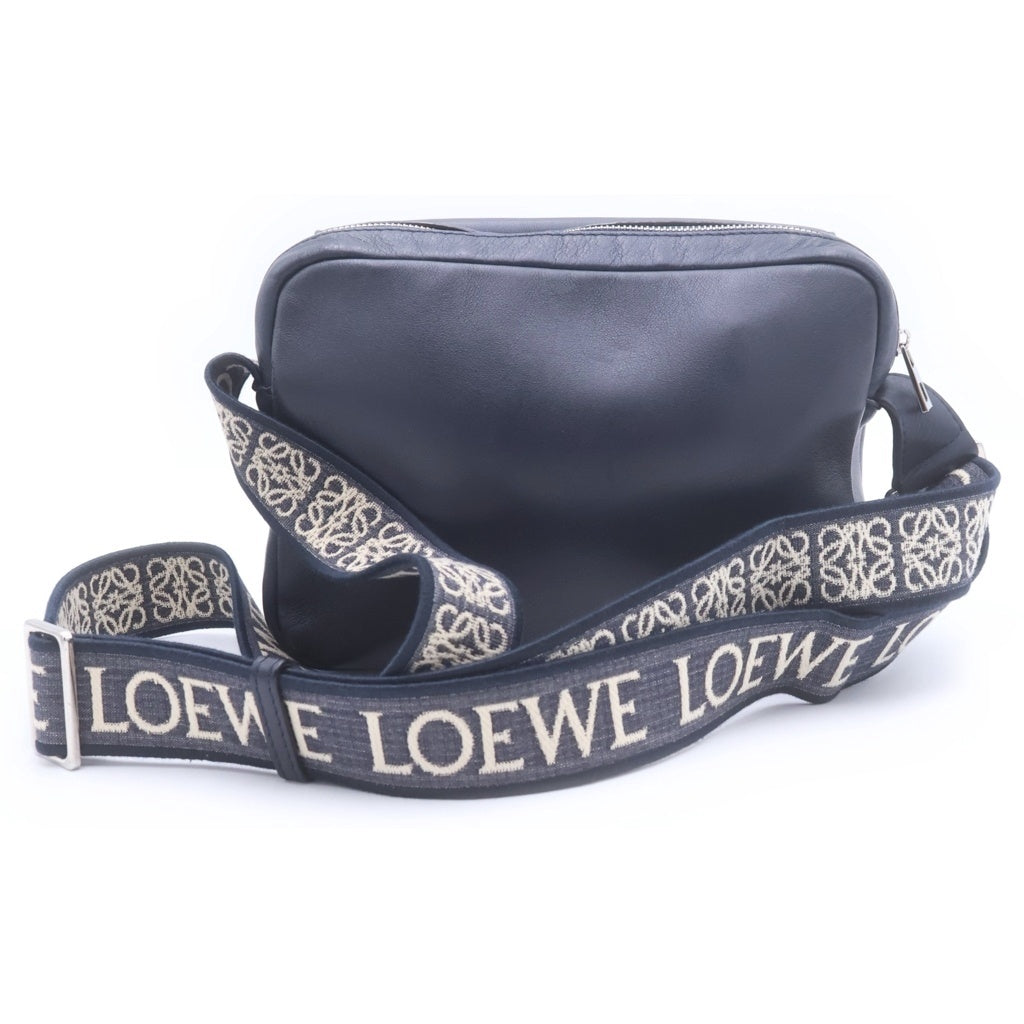 LOEWE(ロエベ) MILITARY MESSENGER XS ミリタリーメッセンジャー レザー ロゴショルダー バッグ ネイビー 553A72X21 652219 レディース