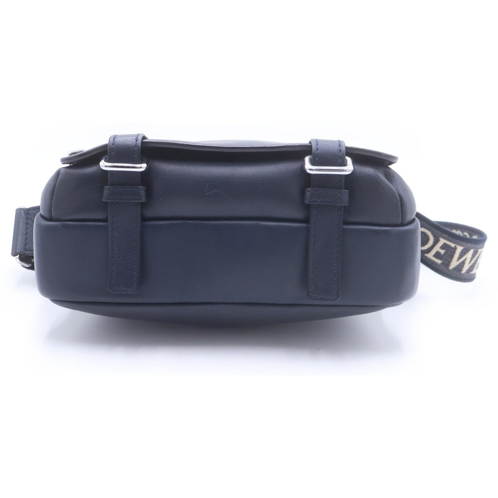 LOEWE(ロエベ) MILITARY MESSENGER XS ミリタリーメッセンジャー レザー ロゴショルダー バッグ ネイビー 553A72X21 652219 レディース