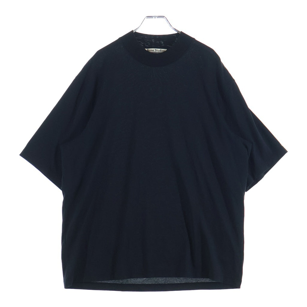 Acne Studios(アクネ ストゥディオズ) Extorr Cotton-Jersey T-Shirt エクストラコットンジャージー モックネック半袖Tシャツ カットソー ブラック FN-MN-TSHI00045