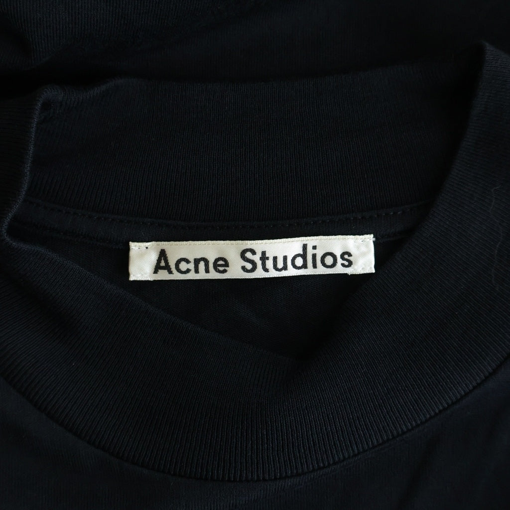 Acne Studios(アクネ ストゥディオズ) Extorr Cotton-Jersey T-Shirt エクストラコットンジャージー モックネック半袖Tシャツ カットソー ブラック FN-MN-TSHI00045