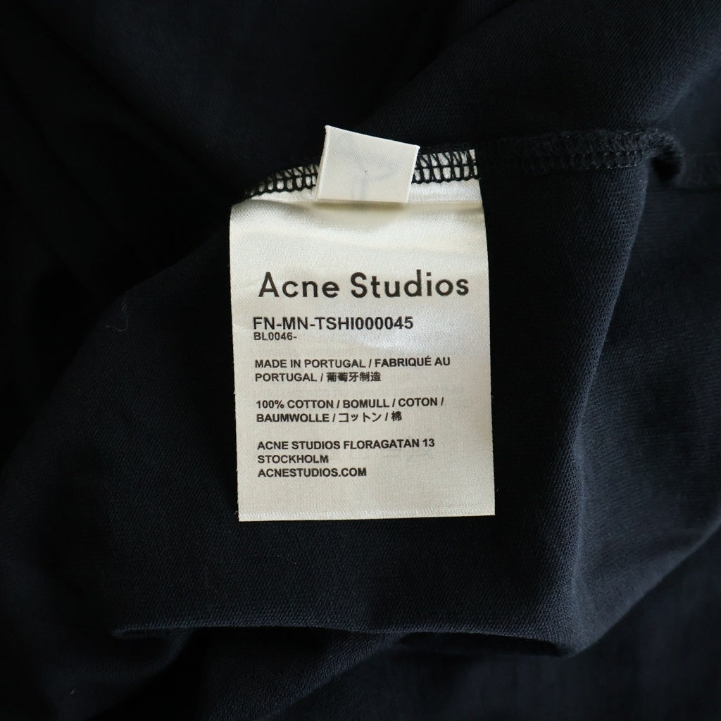 Acne Studios(アクネ ストゥディオズ) Extorr Cotton-Jersey T-Shirt エクストラコットンジャージー モックネック半袖Tシャツ カットソー ブラック FN-MN-TSHI00045