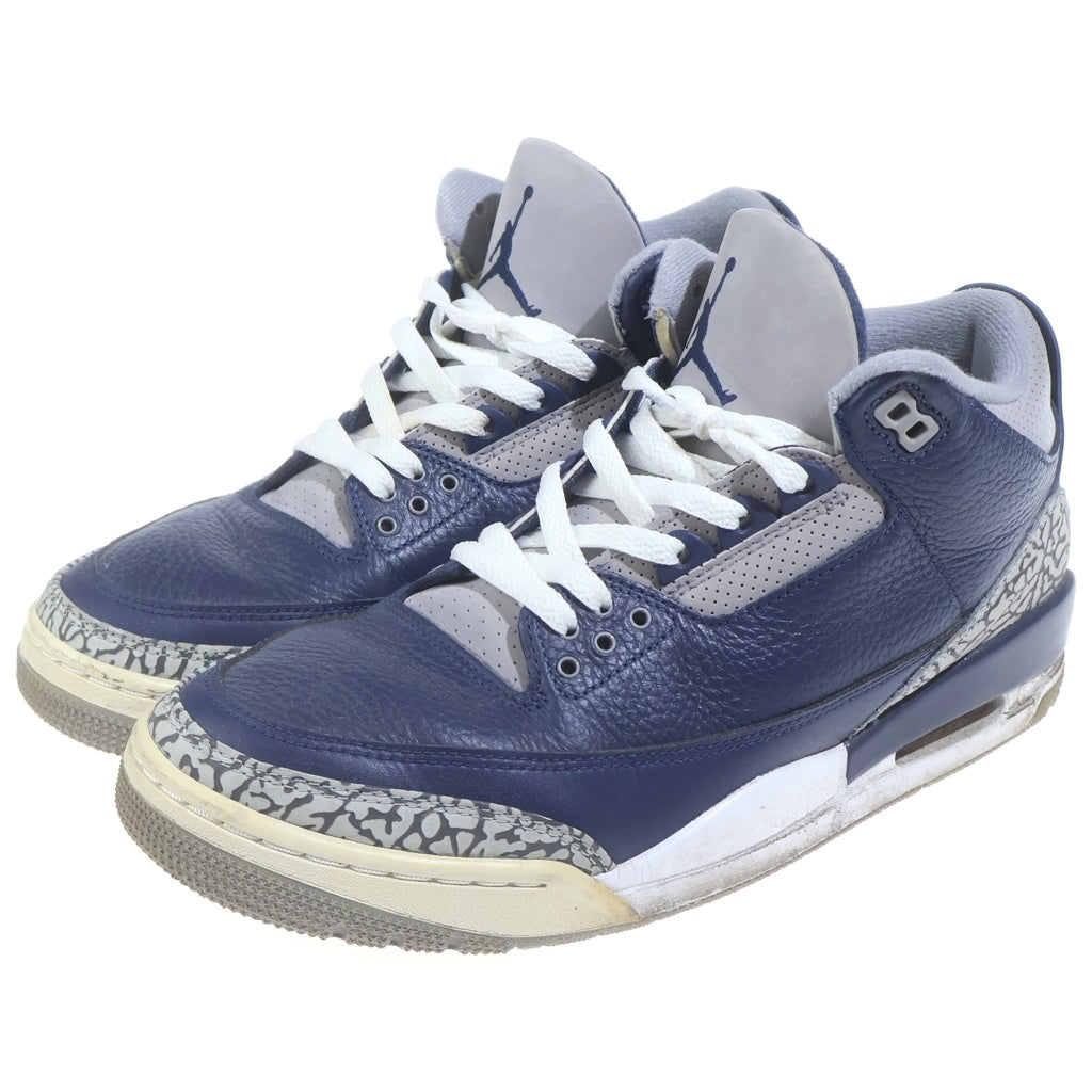 NIKE(ナイキ) AIR JORDAN 3 RETRO エアジョーダン ハイカットスニーカー グレー/ネイビー US9.5/27.5cm CT8532-401