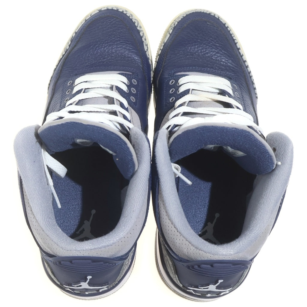 NIKE(ナイキ) AIR JORDAN 3 RETRO エアジョーダン ハイカットスニーカー グレー/ネイビー US9.5/27.5cm CT8532-401