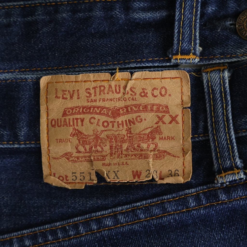 Levi's(リーバイス) 90S VINTAGE 551ZXX ボタン裏555 BIG E ヴィンテージ バレンシア製 ジップフライ デニムパンツ インディゴ