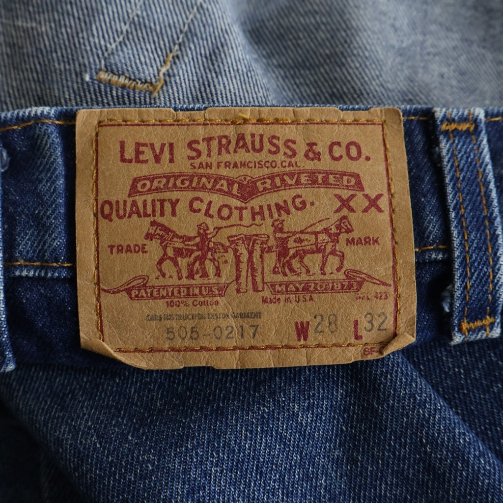 Levi's(リーバイス) 80S VINTAGE 505-0217 ボタン裏532 スモールE ヴィンテージ USA製 ジップフライ ストレートデニムパンツ インディゴ