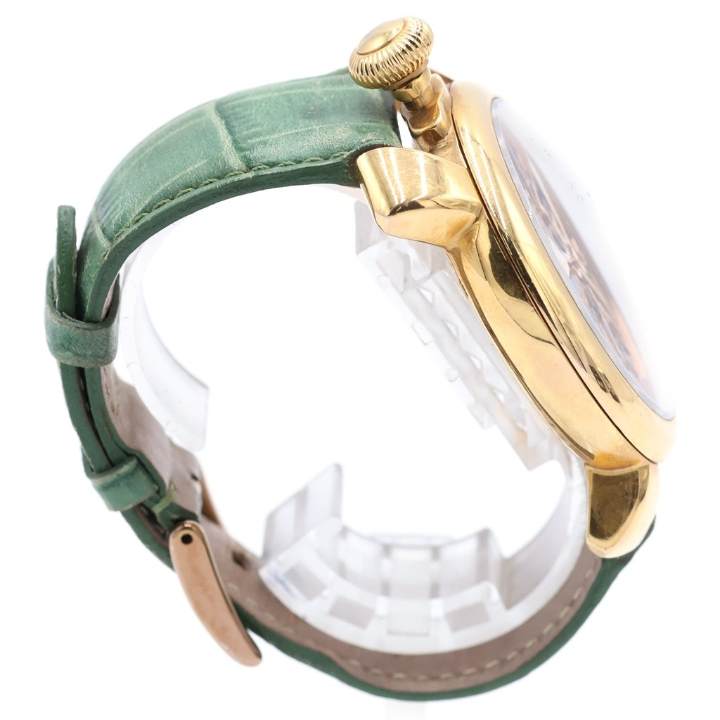 GaGa MILANO(ガガミラノ) MANUALE 48MM マヌアーレ 手巻き機械式 レザーベルト アナログウォッチ 腕時計 グリーン gaga-5011-04s