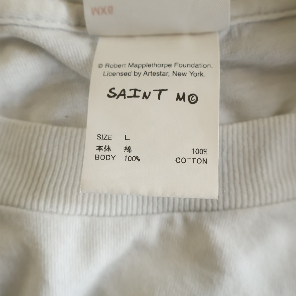 SAINT MICHAEL(セントマイケル) 25SS CALLA LILY ロバートメイプルソープ フォトプリント半袖Tシャツ ホワイト