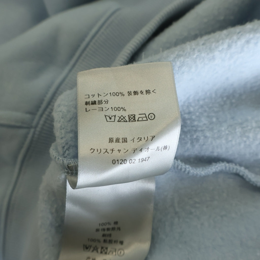 DIOR(ディオール) チェストロゴ刺繍スウェットプルオーバーパーカー ライトブルー