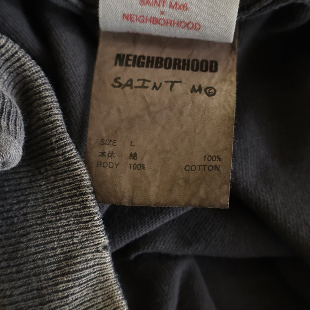 SAINT MICHAEL(セントマイケル) ×NEIGHBORHOOD SAINT FOOD/SS Tee STHD.PRAY ネイバーフッド 半袖Tシャツ ブラック SM-HR8-0000-C68