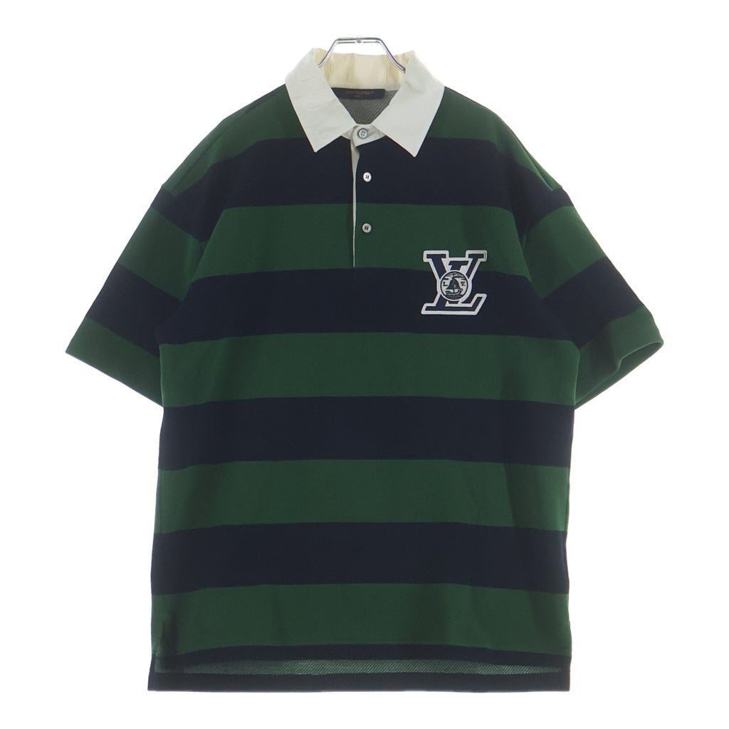 LOUIS VUITTON(ルイヴィトン) 26SS ボーダー 半袖ポロシャツ グリーン/ネイビー