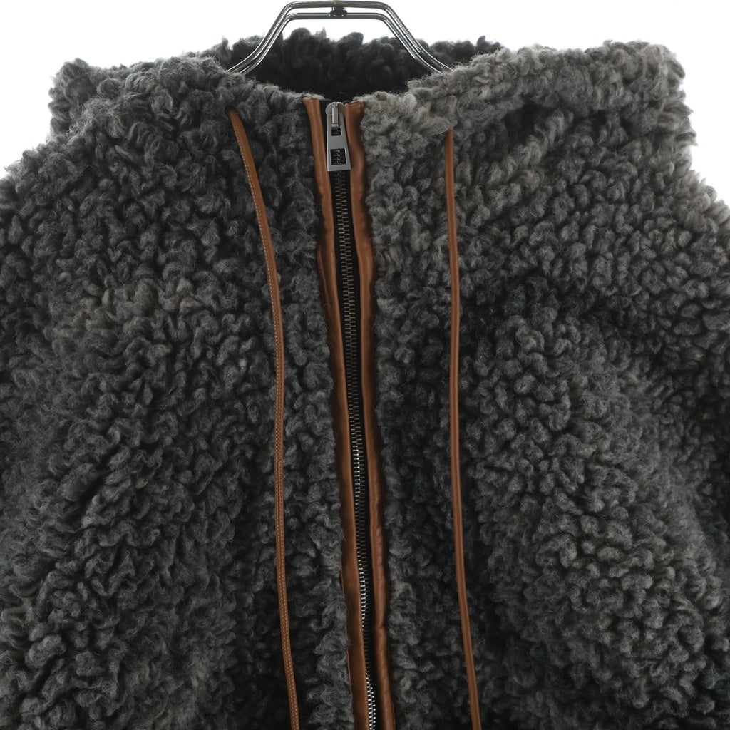LOEWE(ロエベ) アナグラム フリース フーデッドジャケット ブルゾン ブラック