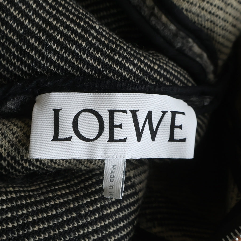 LOEWE(ロエベ) アナグラム フリース フーデッドジャケット ブルゾン ブラック
