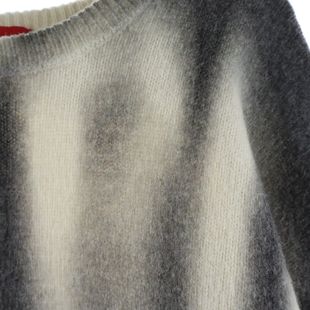 SUPREME(シュプリーム) 23AW Blurred Logo Sweater ブラード ロゴ クルーネックニットセーター ブラック/ホワイト