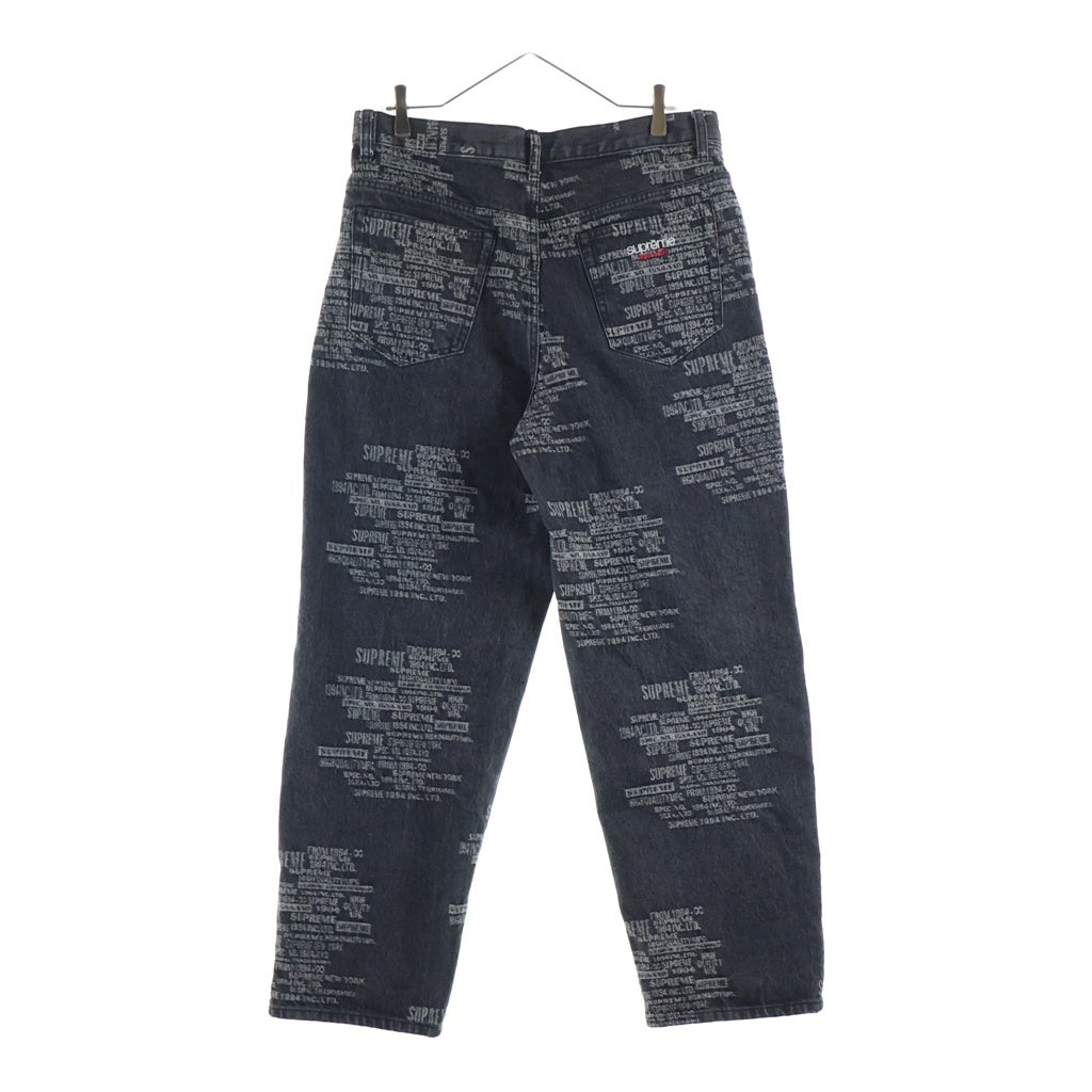 SUPREME(シュプリーム) 23SS Trademark Jacquard Baggy Jean トレードマーク ジャガード バギーデニムパンツ ブラック