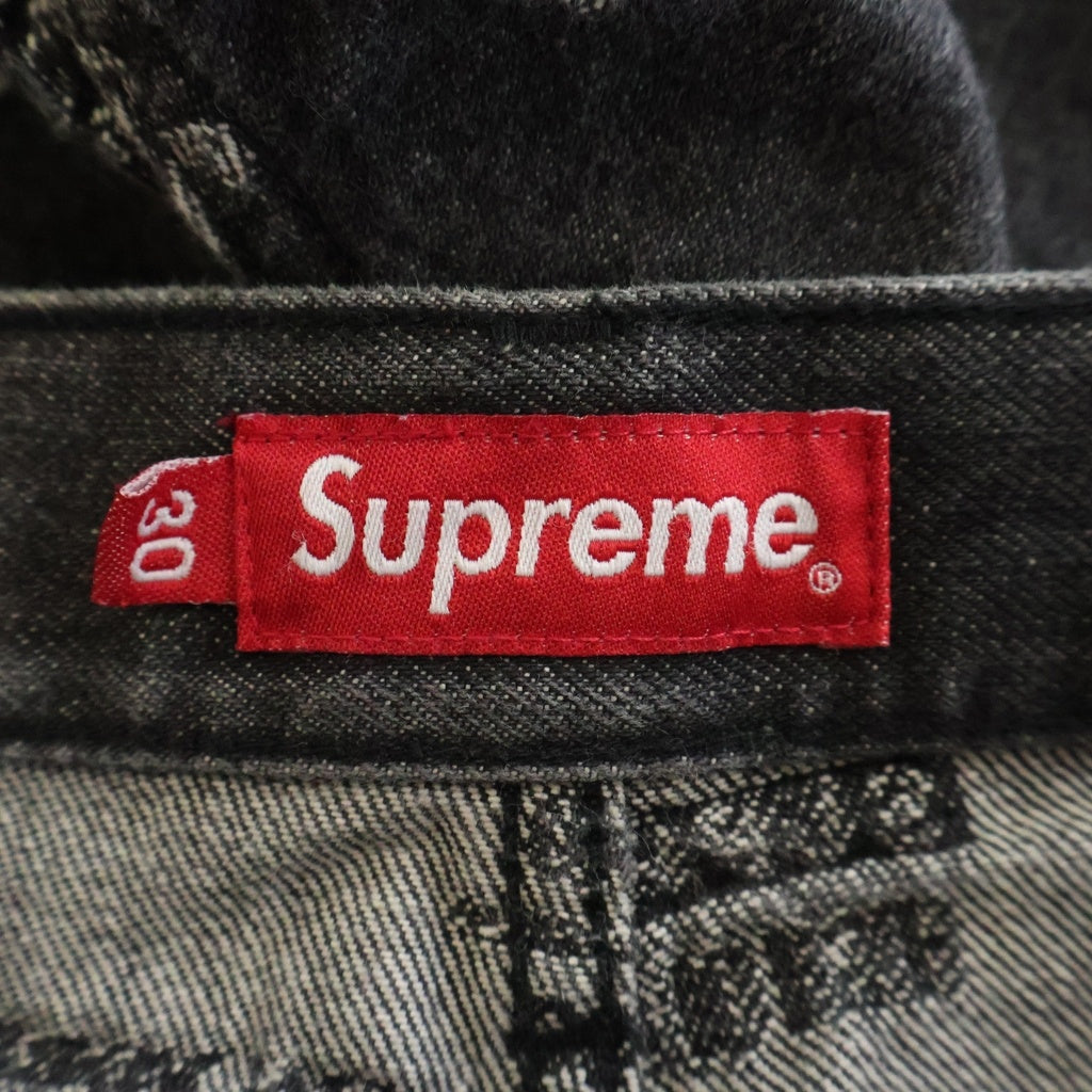 SUPREME(シュプリーム) 23SS Trademark Jacquard Baggy Jean トレードマーク ジャガード バギーデニムパンツ ブラック