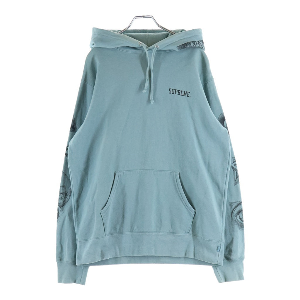 SUPREME(シュプリーム) 17SS M.C. Escher Hooded Sweatshirt マウリッツエッシャー アート総柄プリント プルオーバースウェットパーカー フーディー ブルー