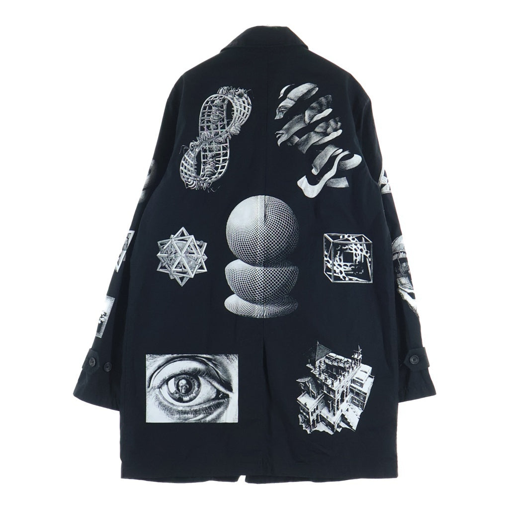 SUPREME(シュプリーム) 17SS×M.C.ESCHER Trench Coat マウリッツエッシャー 総柄プリント トレンチコート ブラック