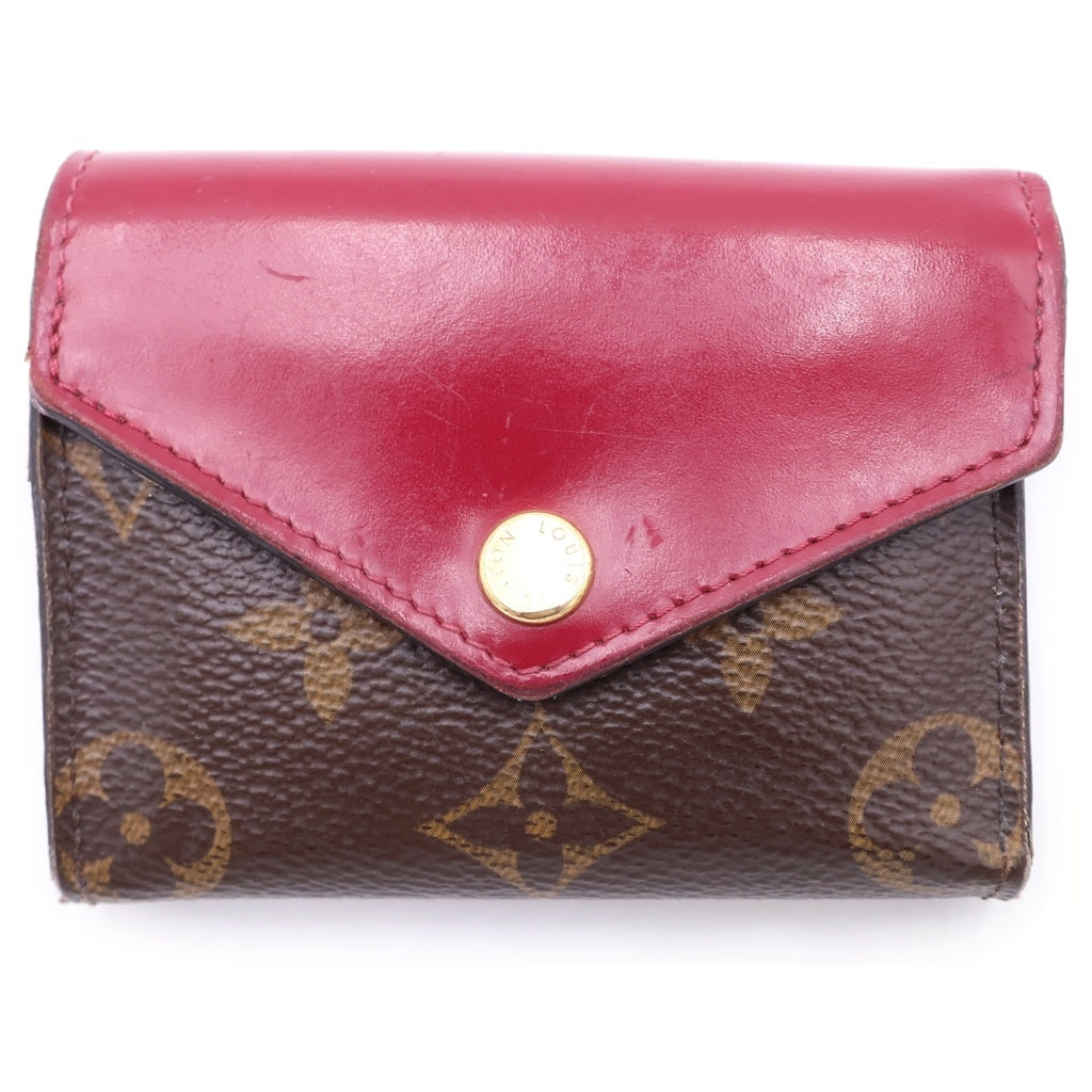 LOUIS VUITTON(ルイヴィトン) モノグラム ポルトフォイユゾエ 三つ折り財布 コンパクトウォレット コインケース レッド/ブラウン M62932 MY2260 レディース