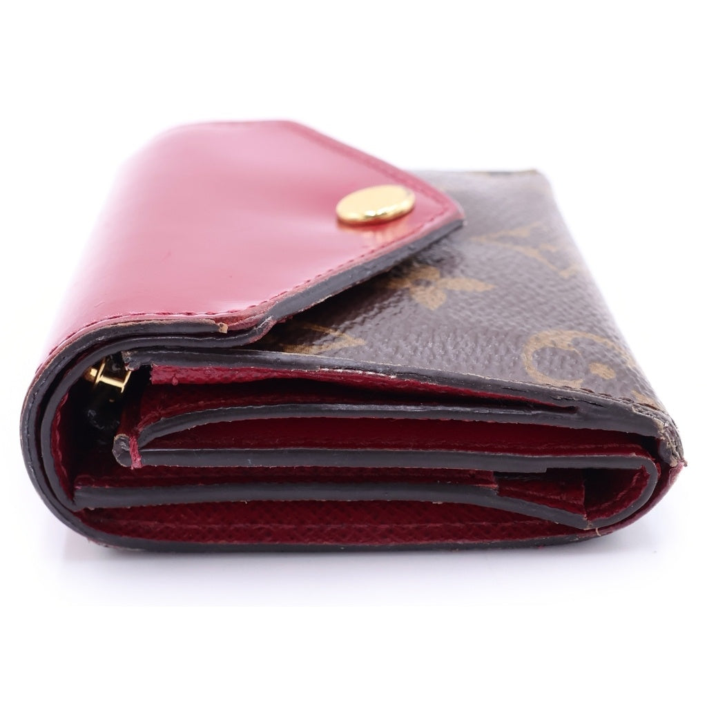 LOUIS VUITTON(ルイヴィトン) モノグラム ポルトフォイユゾエ 三つ折り財布 コンパクトウォレット コインケース レッド/ブラウン M62932 MY2260 レディース