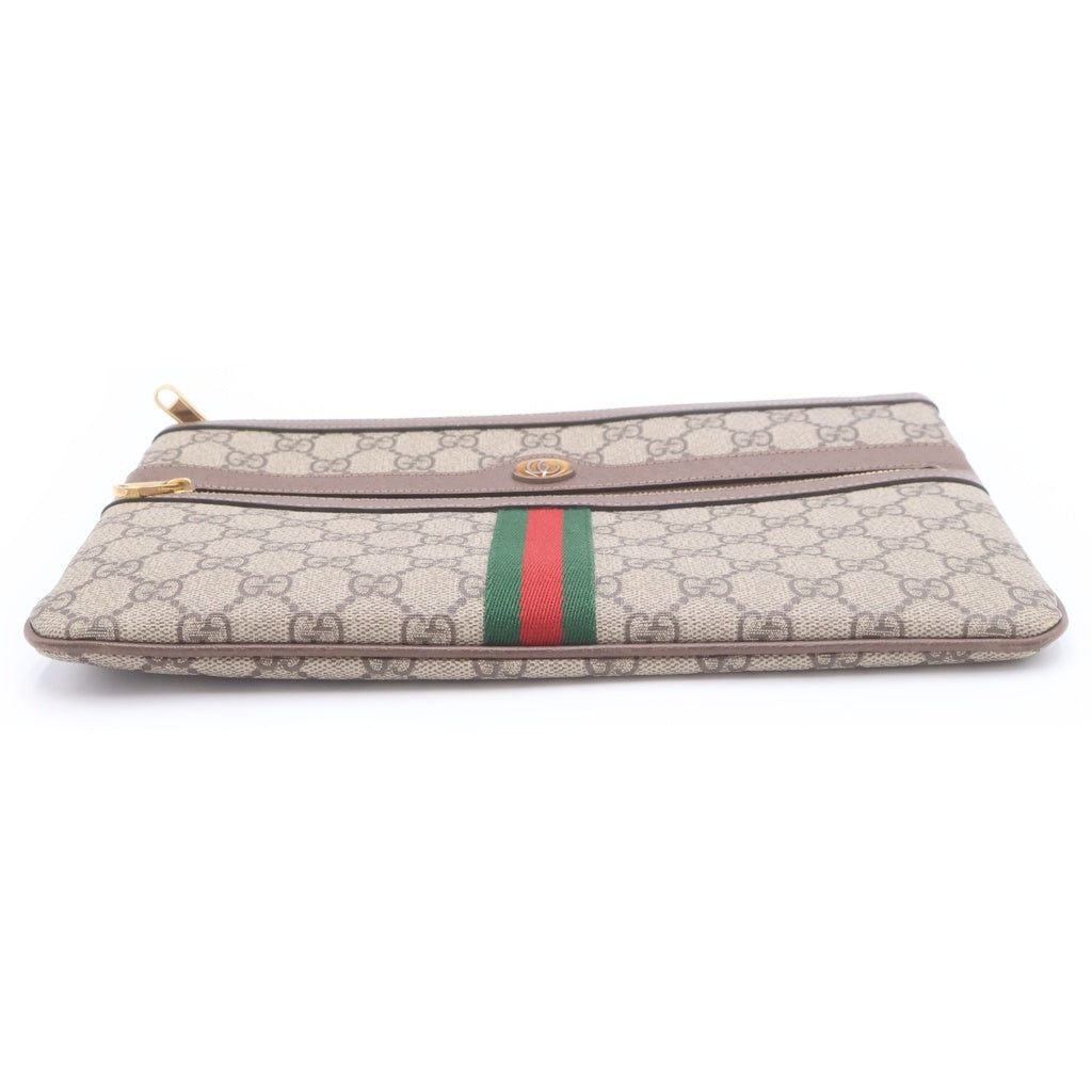 GUCCI(グッチ) GGスプリーム オフディア クラッチバッグ ブラウン 517551 レディース
